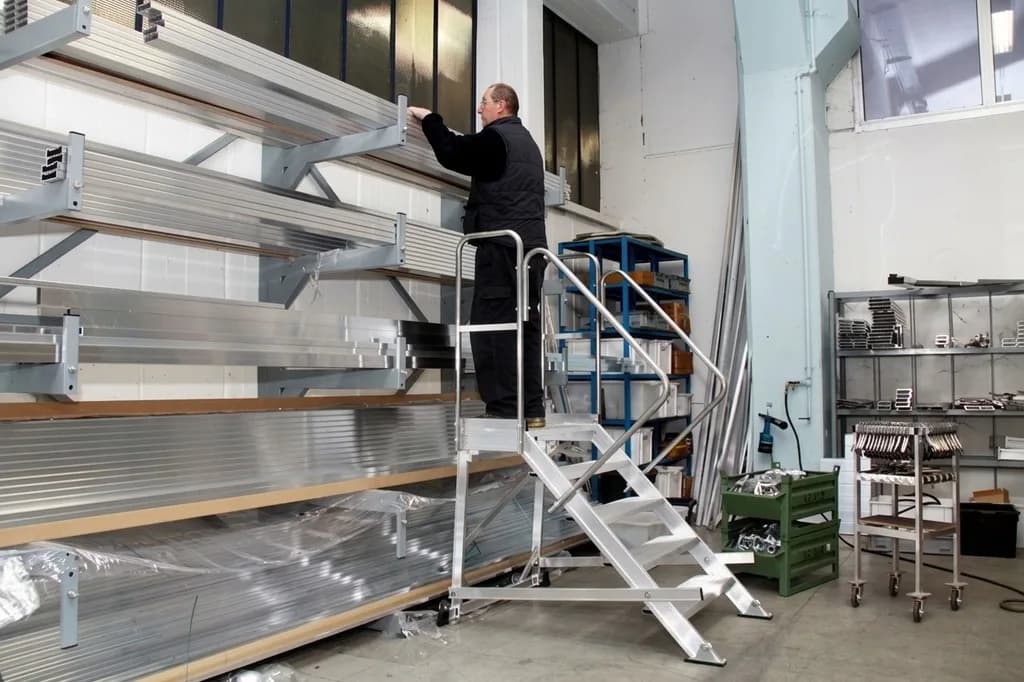 Лестница с платформой SVELT IKARO 8 ступеней (ширина 60 см)