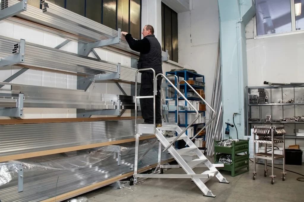 Лестница с платформой SVELT IKARO 9 ступеней (ширина 60 см)