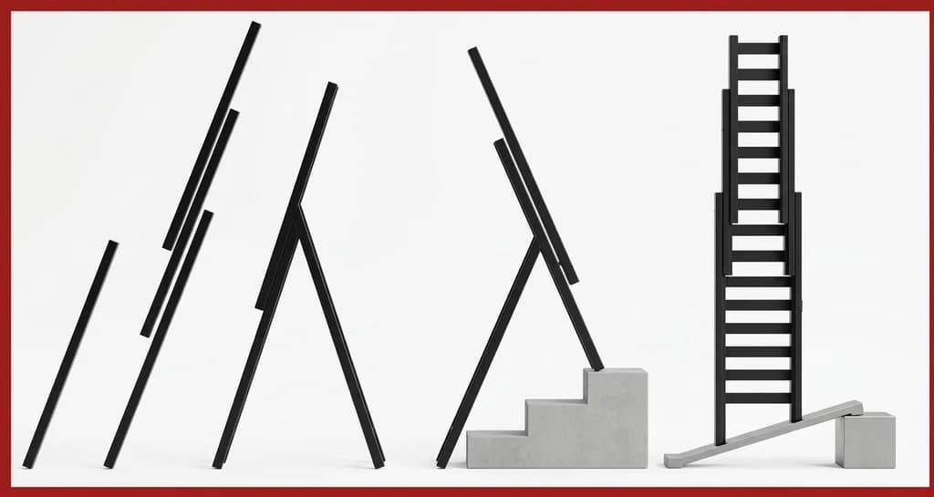 Трехсекционная лестница Svelt LUXE 3 - 6+7+7 ступеней