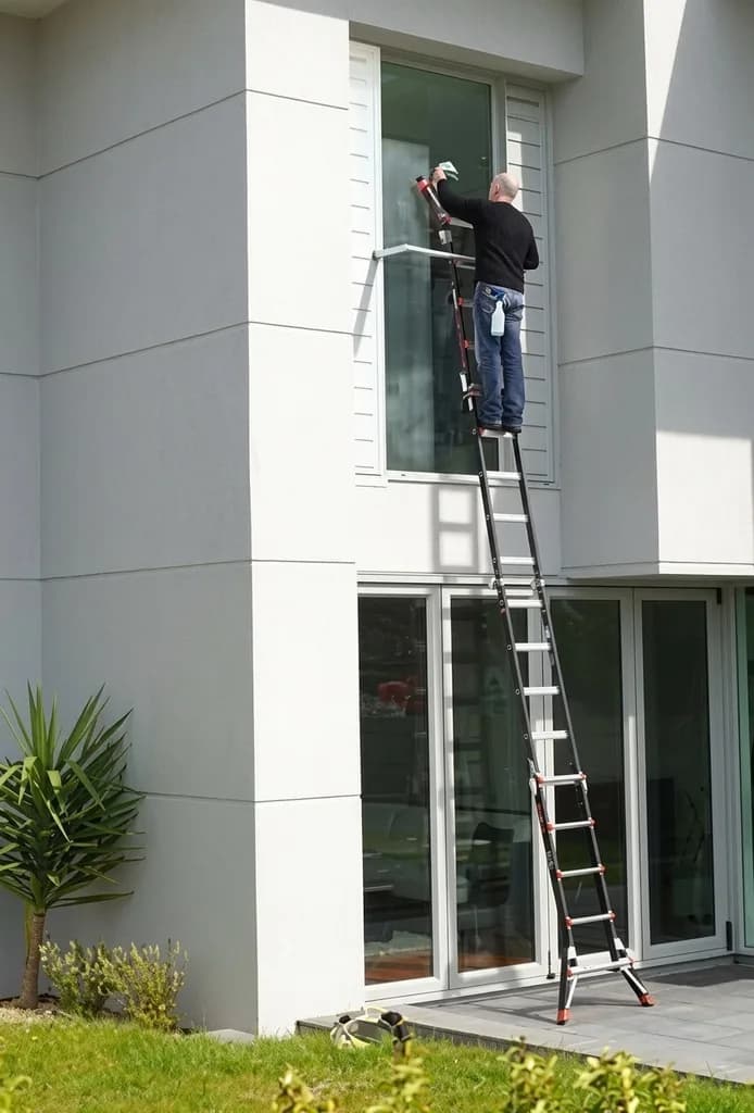 Лестница-стремянка телескопическая SVELT Dark 8+8 ступеней