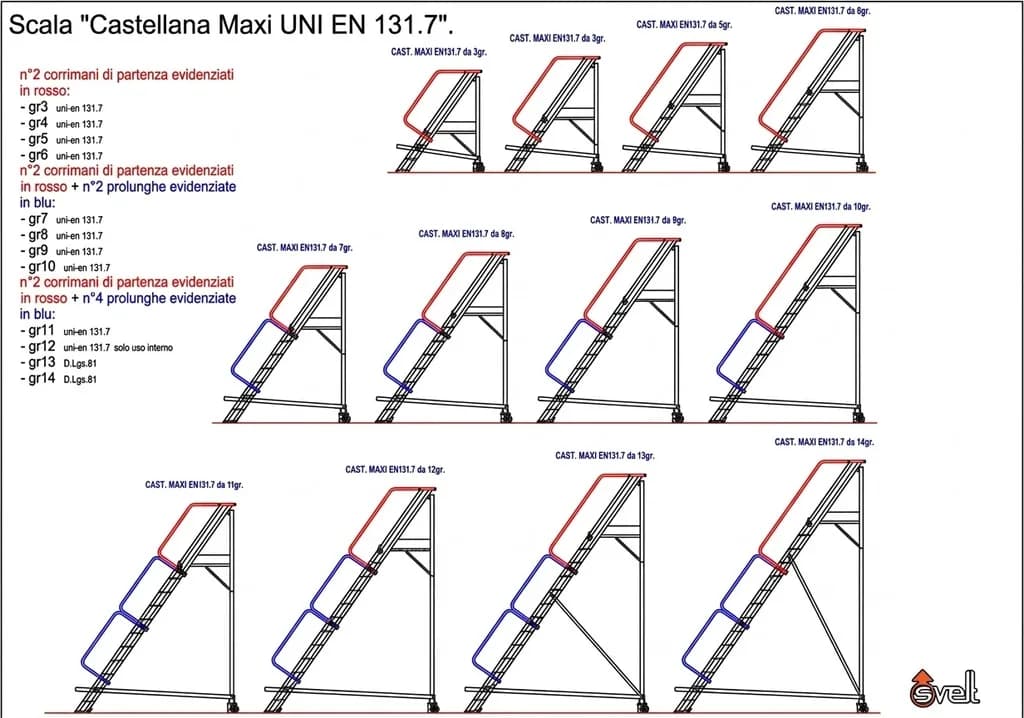 Лестница с платформой Svelt Castellana Maxi 6 ступеней