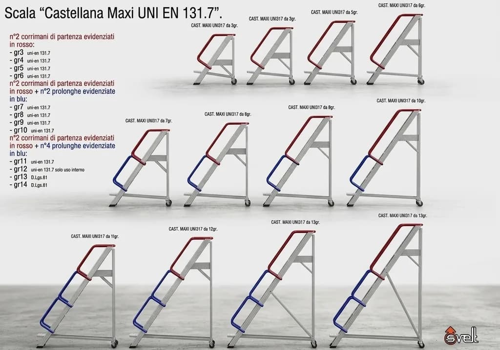 Лестница с платформой Svelt Castellana Maxi 12 ступеней