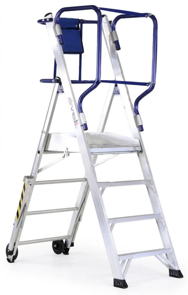 Двусторонняя передвижная складная лестница-помост SVELT FLY 4 ступени