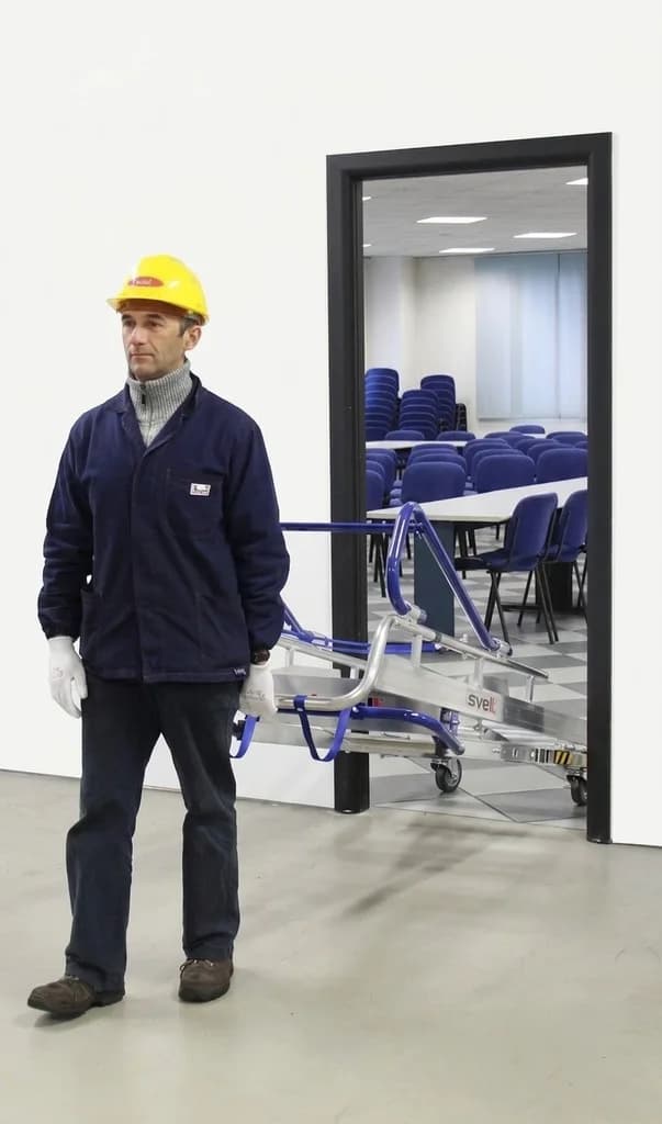 Двусторонняя передвижная складная лестница-помост SVELT FLY 5 ступеней