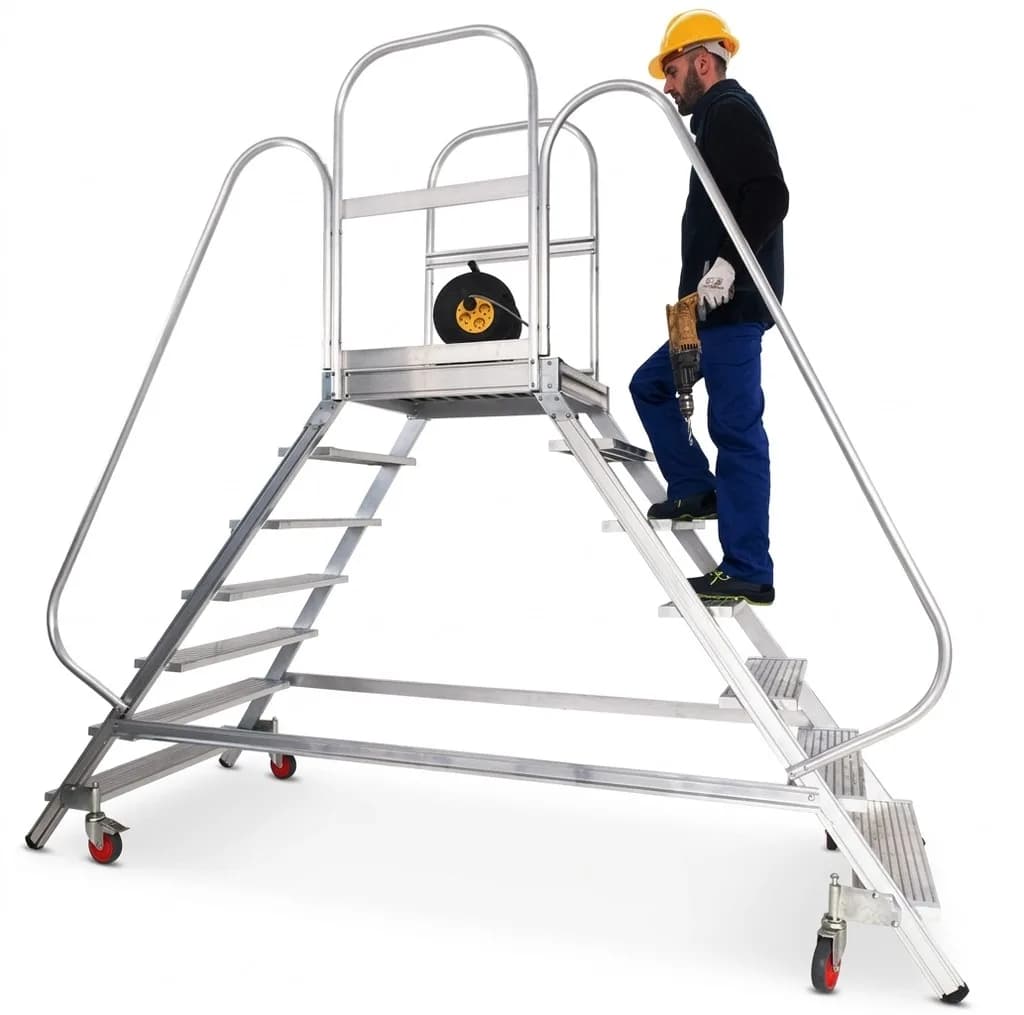 Двухсторонняя лестница с платформой SVELT PONTE 4 ступени