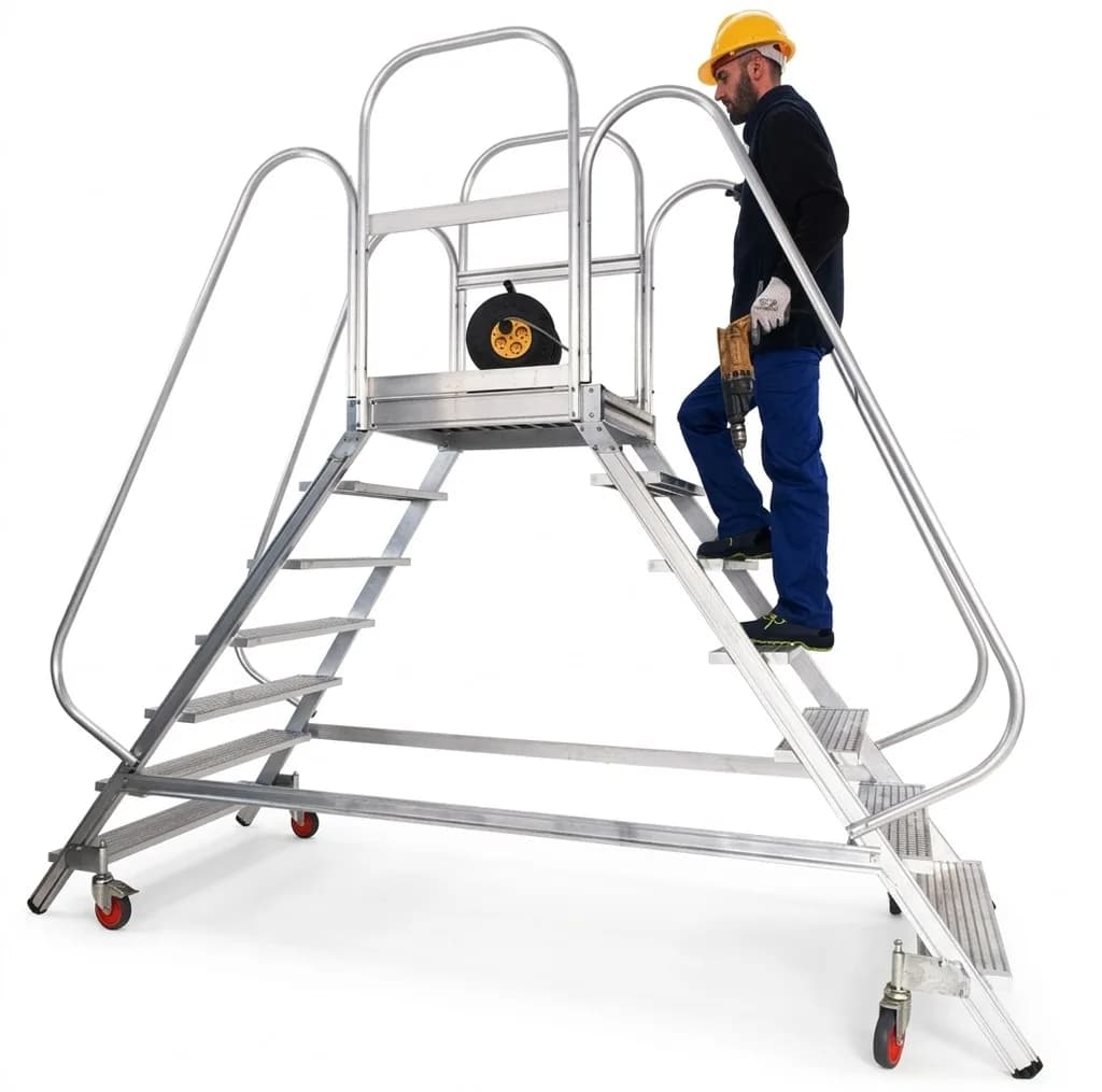 Двухсторонняя лестница с платформой SVELT PONTE 5 ступеней