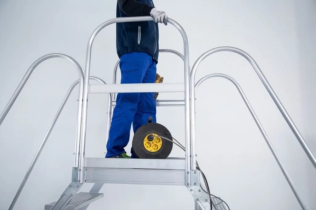 Двухсторонняя лестница с платформой SVELT PONTE 5 ступеней