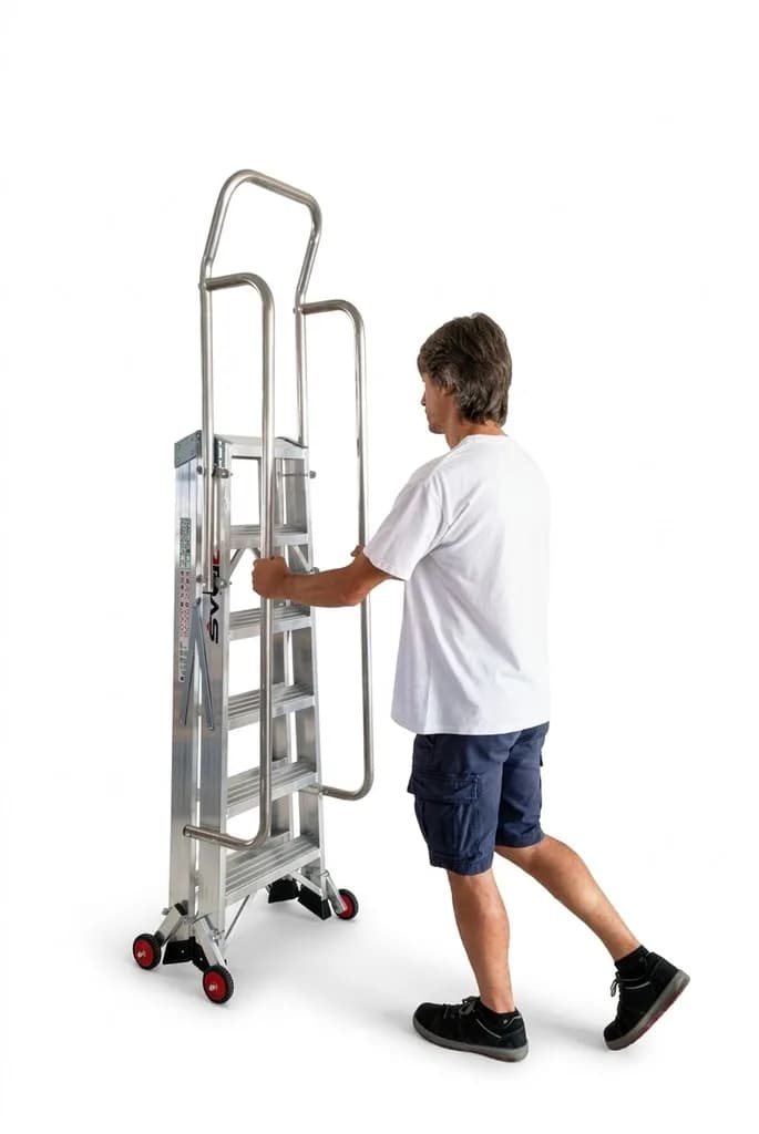 Двусторонняя стремянка SVELT P1 2x9 ступеней