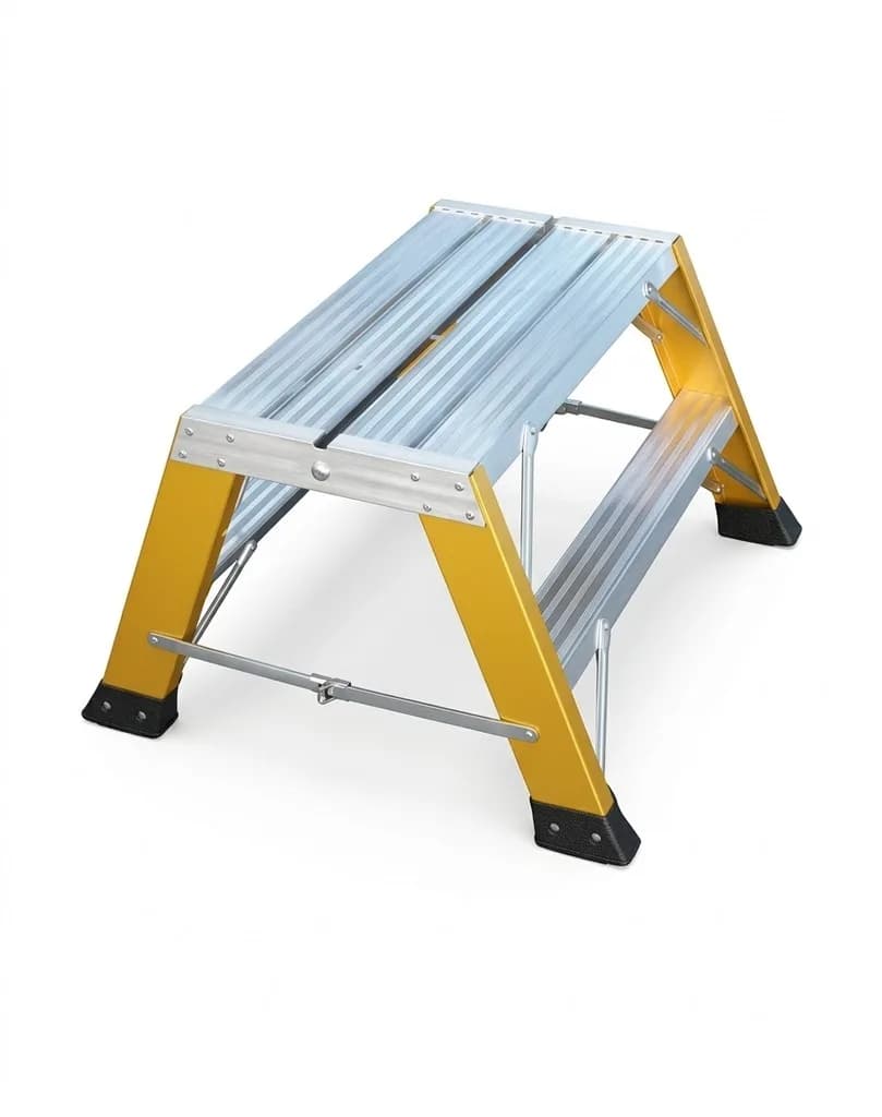 Двусторонняя диэлектрическая стремянка-табурет Svelt PUNTO LARGE PLUS FIBRA 2х2 ступени