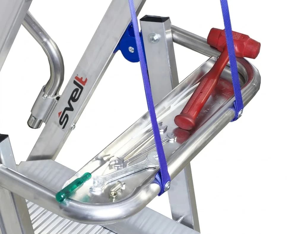 Двусторонняя телескопическая лестница-помост с стабилизатором Svelt TELEFLY LIGHT 4+3 ступени SFLYTL204+3