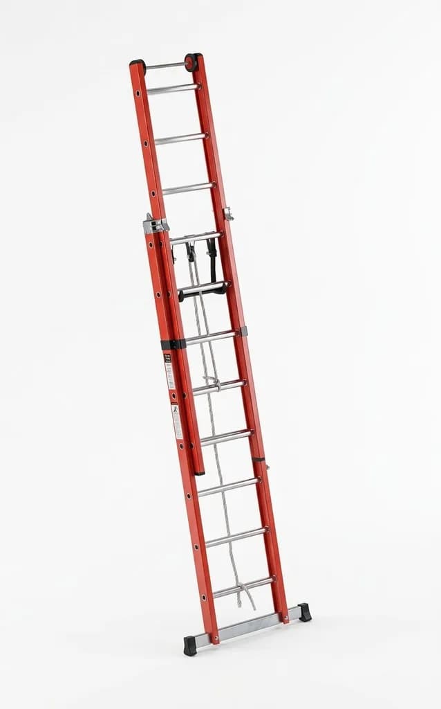 Лестница диэлектрическая из стеклопластика выдвигаемая тросом Svelt V2F 2x12 ступеней