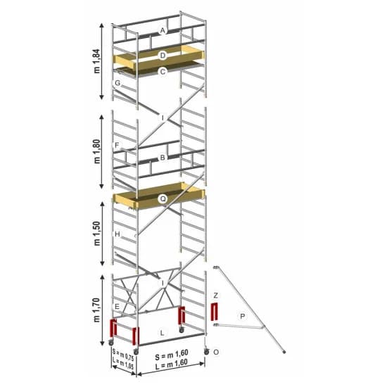 Вышка-тура Svelt ROLLER PLUS L профессиональная алюминиевая 4,96 м