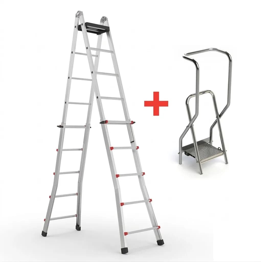 Лестница-стремянка телескопическая Svelt Scalissima 10+10R ступеней SSCAL010R + платформа Svelt SCALISSIMA