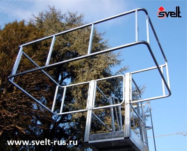 Защитная клетка 120x120x54 см для лестниц с платформой для цистерн Svelt