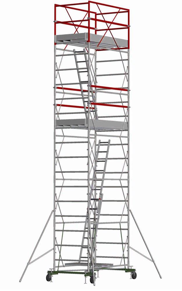 Вышка-тура стальная Svelt MAJOR 1,70 м (2,0x1,20 м), EN1004, платформы и лестницы из алюминия ADMAJENCA170